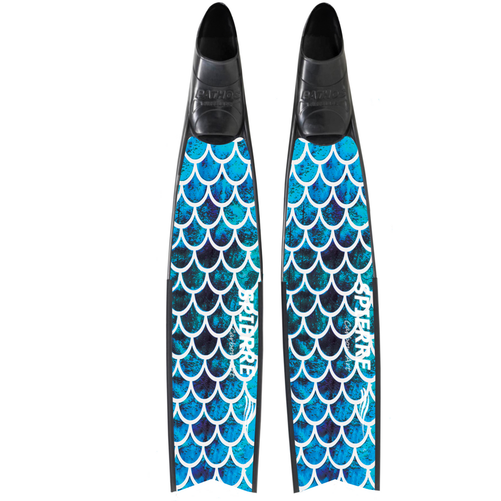 Carbon Art Mermaid Blue Fin Blades  - Apnea Range (Set/Pair)