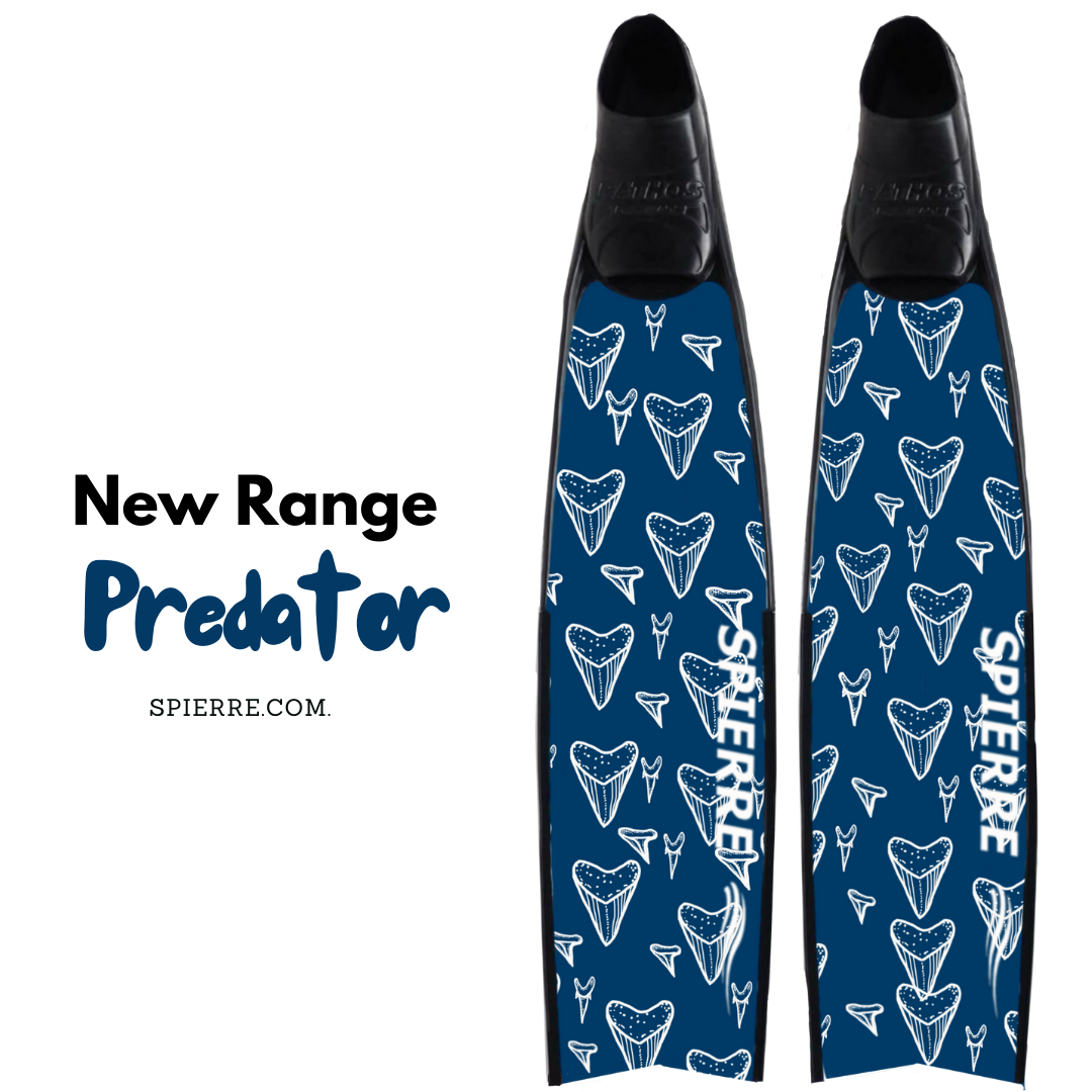 Carbon Art Blue Predator Fin Blades - Apnea Range (Set/Pair)