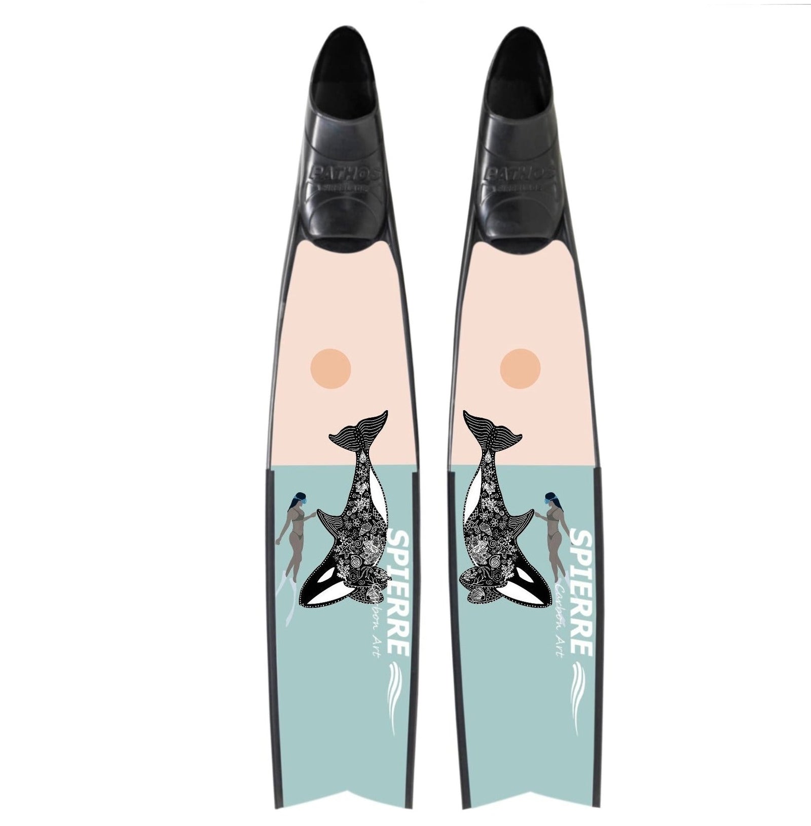 Carbon Art Meet at Sunset Fin Blades - Apnea Range (Set/Pair)