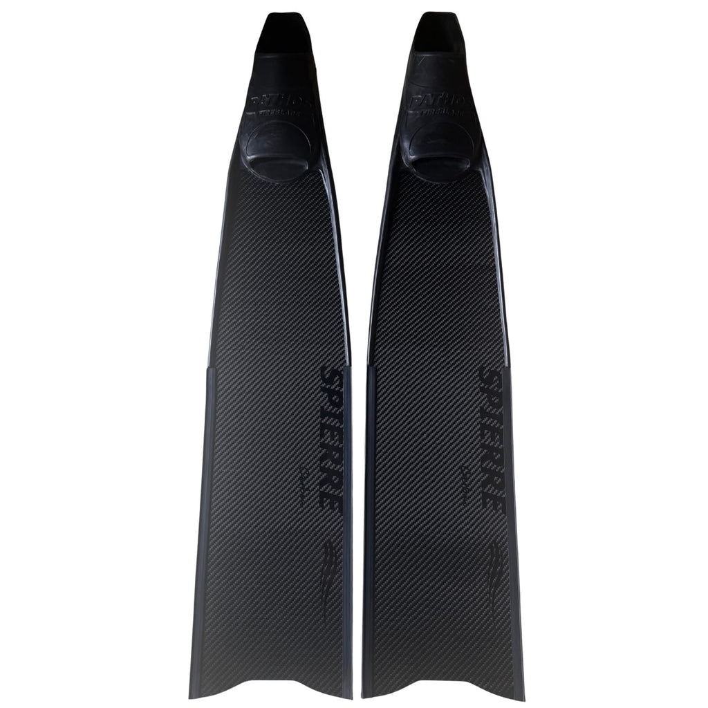 Spierre Classic Black Carbon Power Range Black Logo Complete Fins with Foot Pockets