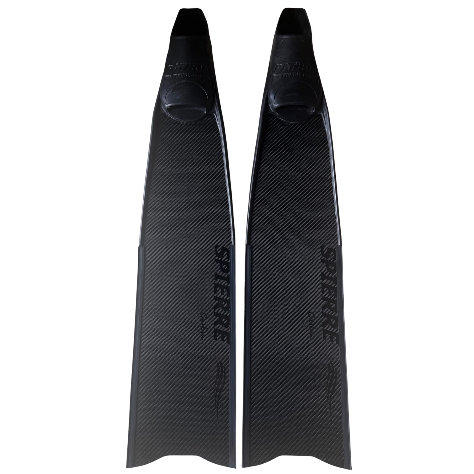 Spierre Classic Black Carbon Power Range Black Logo Complete Fins with Foot Pockets