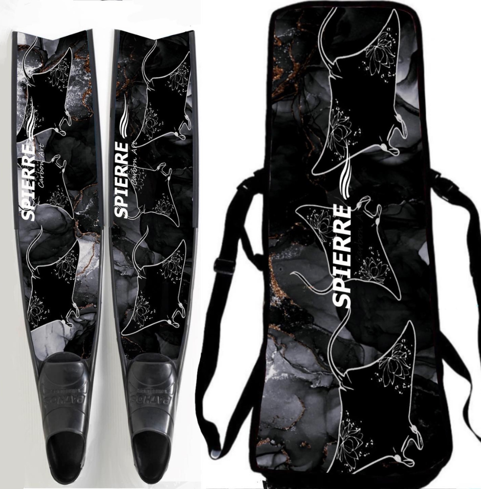 Bolsa de viaje acolchada Spierre para aletas (longitud reducida) - Diseño Dark Manta