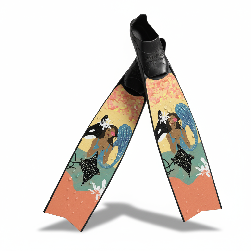 Spierre Heart of the Sea Design Carbon Art Fin Blades (Apnea Range)