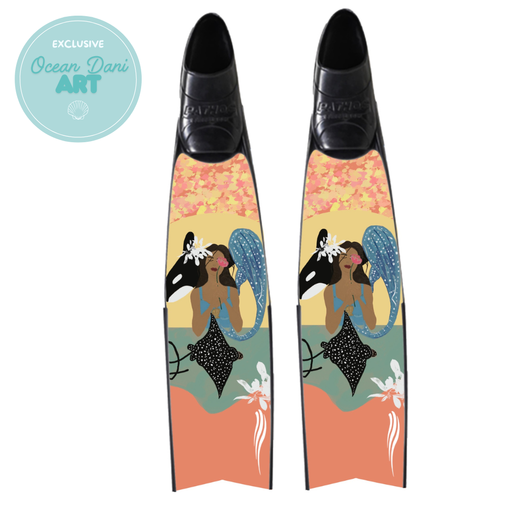 Spierre Heart of the Sea Design Carbon Art Fin Blades (Apnea Range)