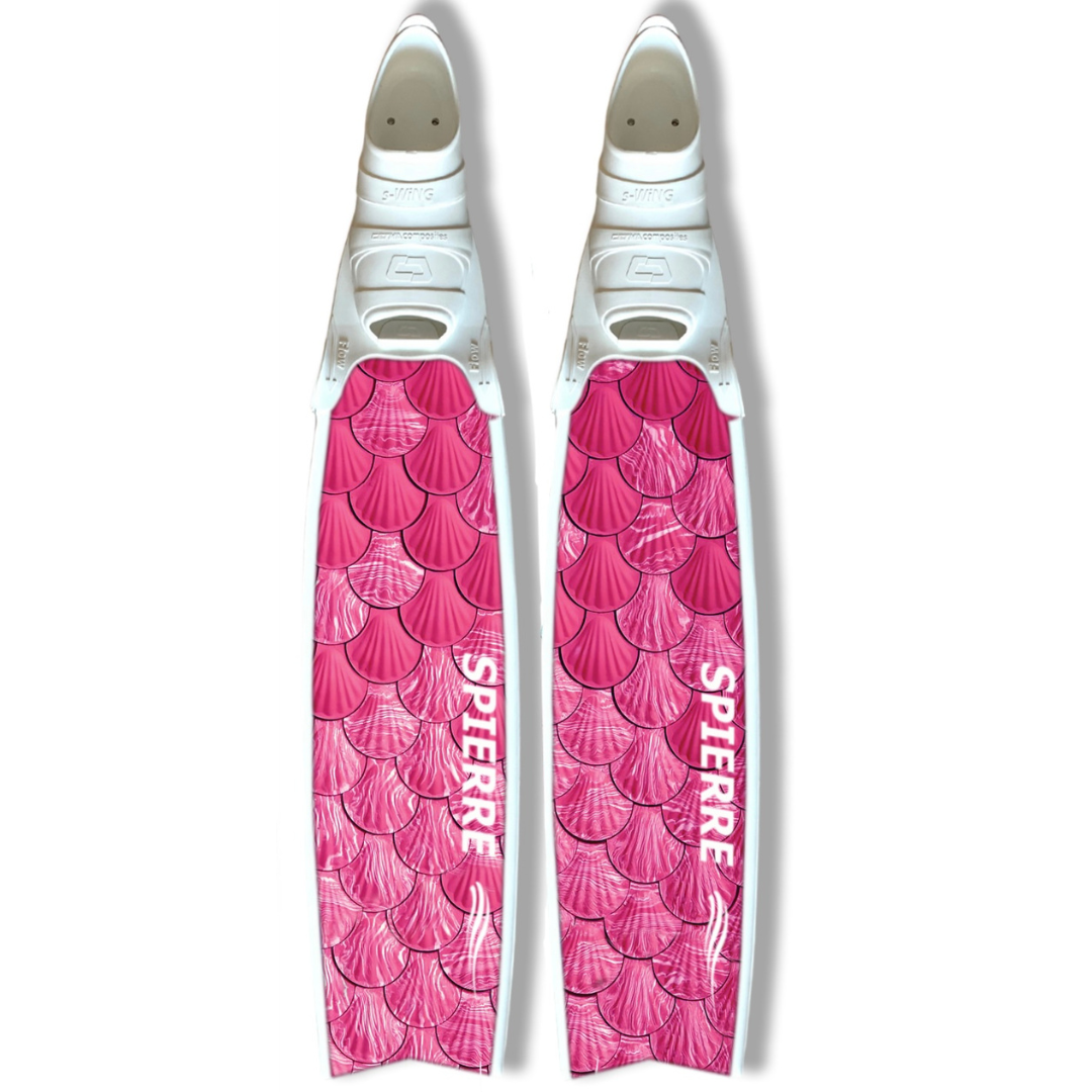 Carbon Art Hot Pink Scallop Fin Blades - Apnea Range (Set/Pair)