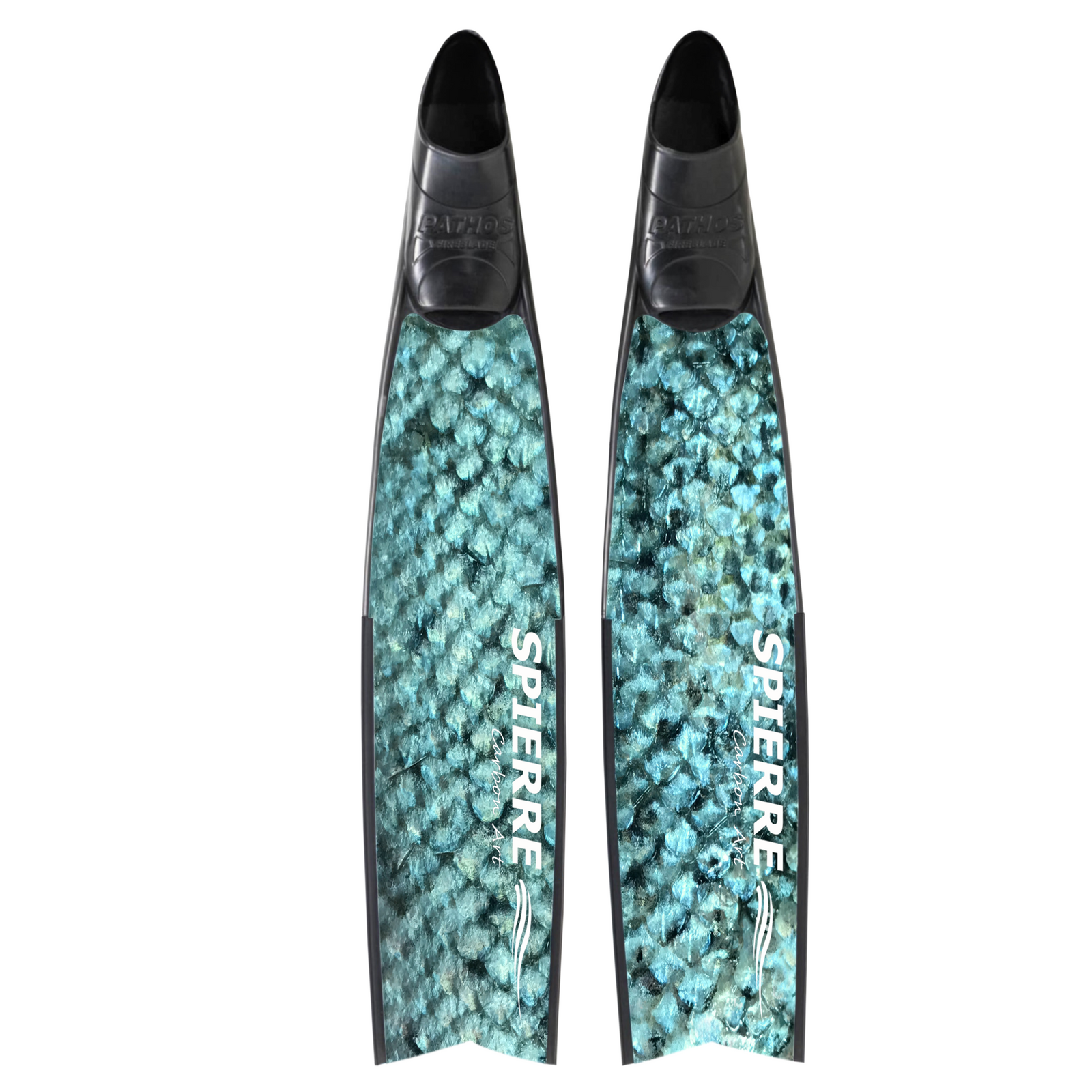 Spierre Apnea Range Carbon Art Fin Blades in Fish Scale Design (set/pair)