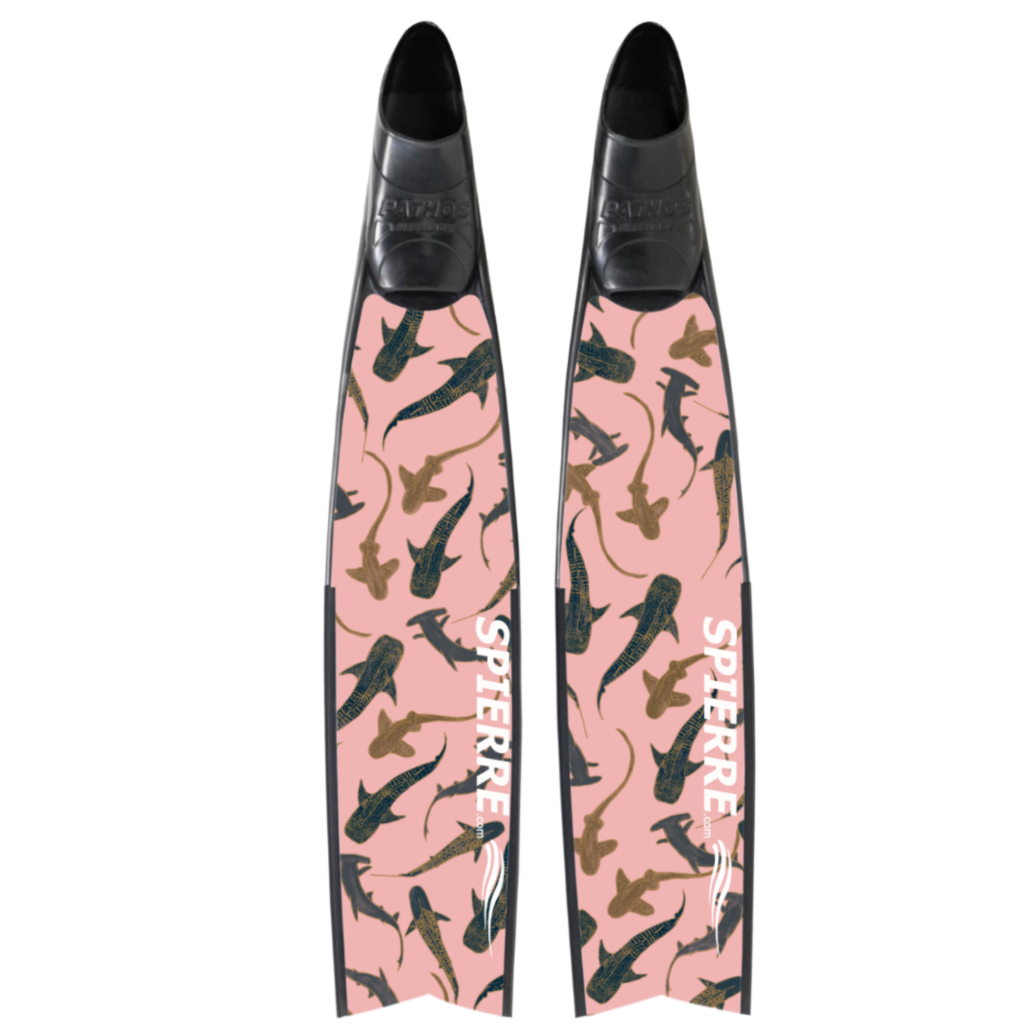 Carbon Art Shark Fam Coral Design Fin Blades - Apnea Range (Set/Pair)