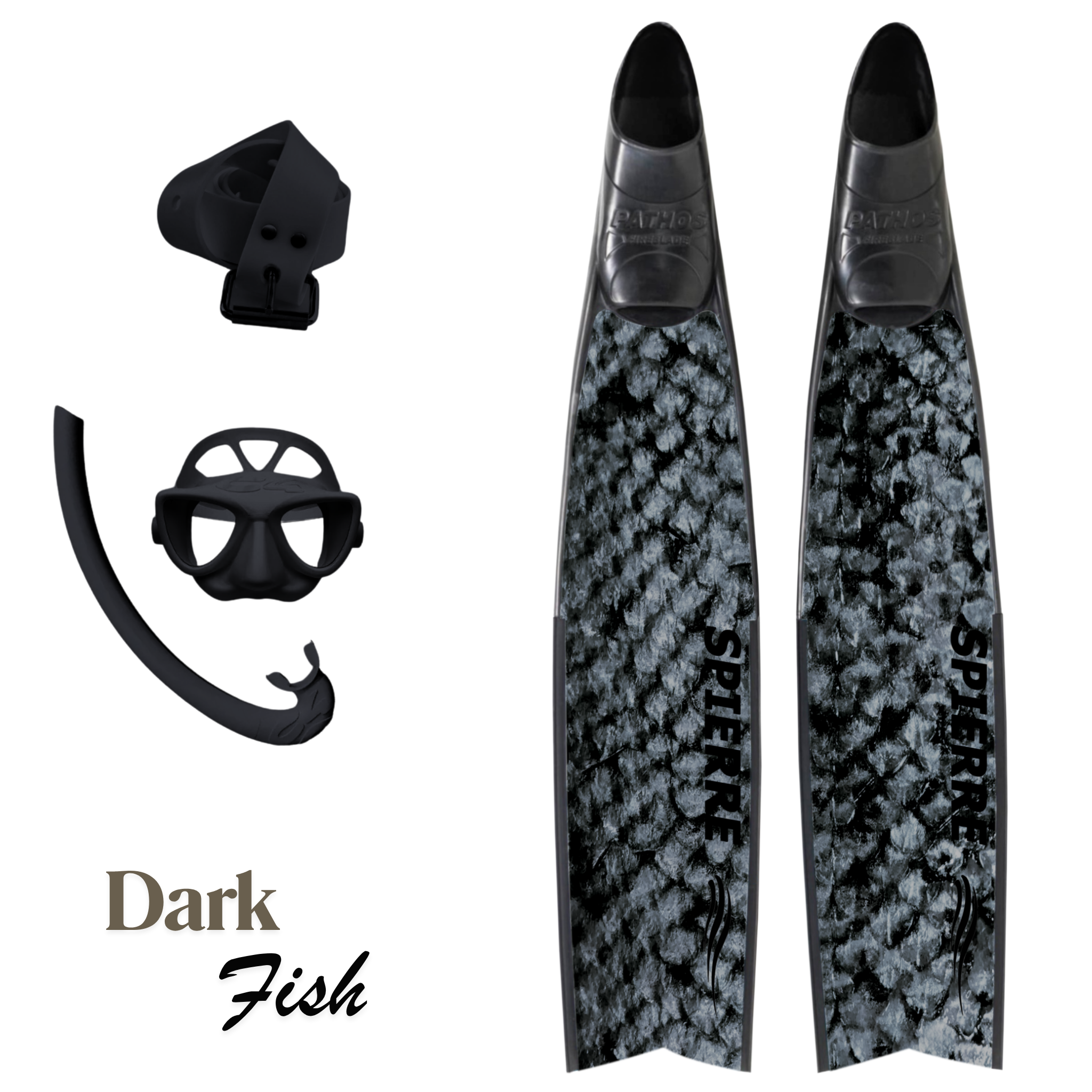 Carbon Art Dark Fish Scale Fin Blades  - Apnea Range (Set/Pair)