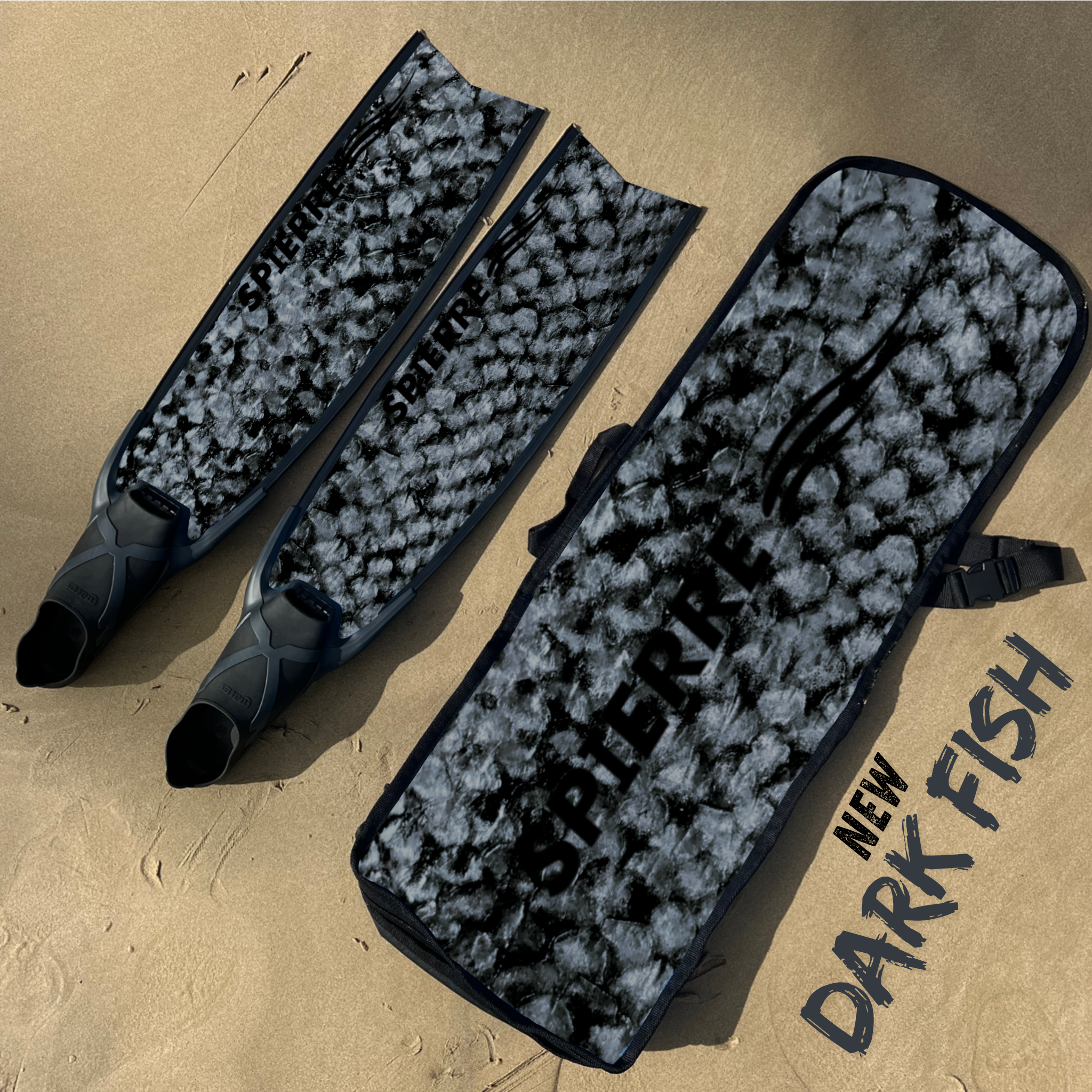 Carbon Art Dark Fish Scale Fin Blades  - Apnea Range (Set/Pair)