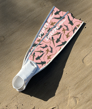 Carbon Art Shark Fam Coral Design Fin Blades - Apnea Range (Set/Pair)