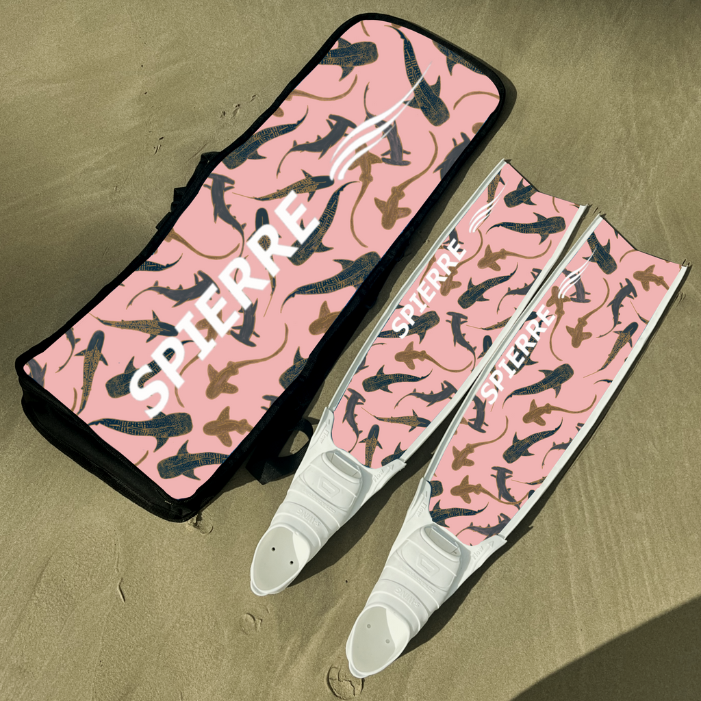 Carbon Art Shark Fam Coral Design Fin Blades - Apnea Range (Set/Pair)