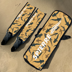 Carbon Art Shark Fam Sunset Design Fin Blades - Apnea Range (Set/Pair)