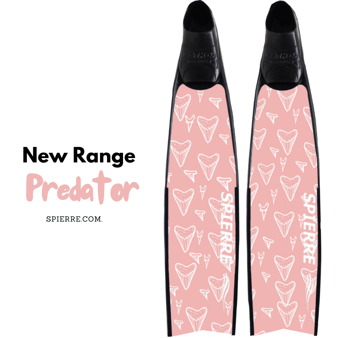 Spierre Pink Predator Design Carbon Art Freediving Apnea Range Complete with Foot Pockets