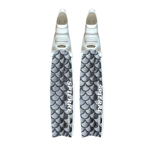 Carbon Art Silver Scale Fin Blades  - Apnea Range (Set/Pair)