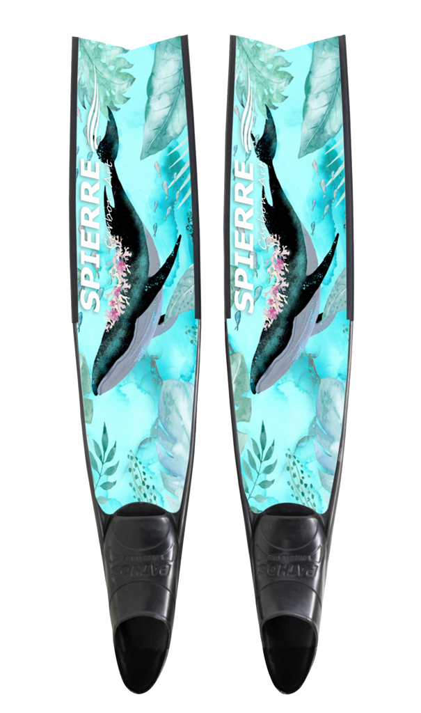 Spierre Fins Whale Solo Design Carbon Freediving Fin Blades compatible with Pathos Leaderfins Mares X Wing C4 400 foot pockets