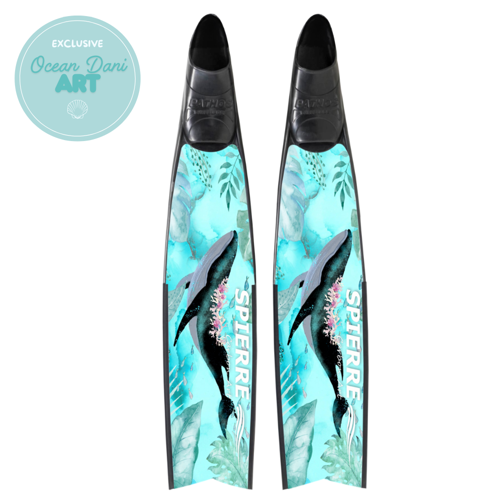 Spierre Fins Whale Solo Design Carbon Freediving Fin Blades compatible with Pathos Leaderfins Mares X Wing C4 400 foot pockets