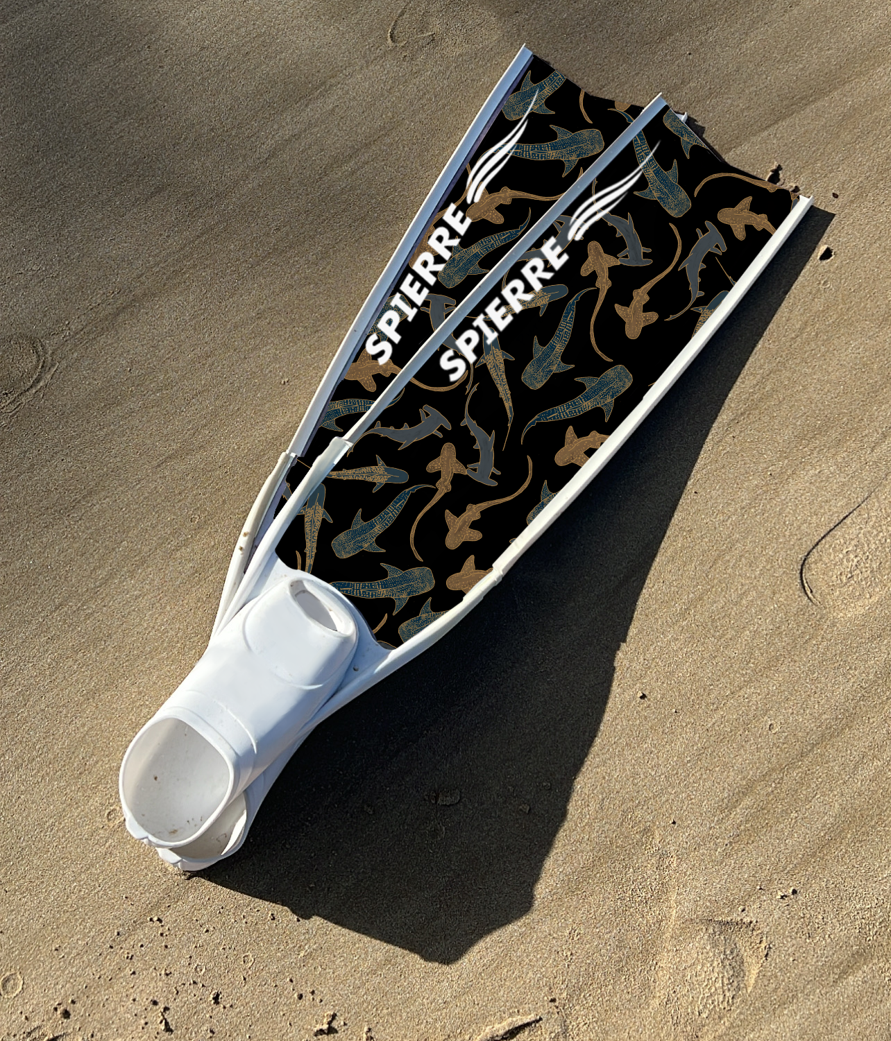 Spierre Carbon Art Shark Fam Midnight Design with White Foot Pockets