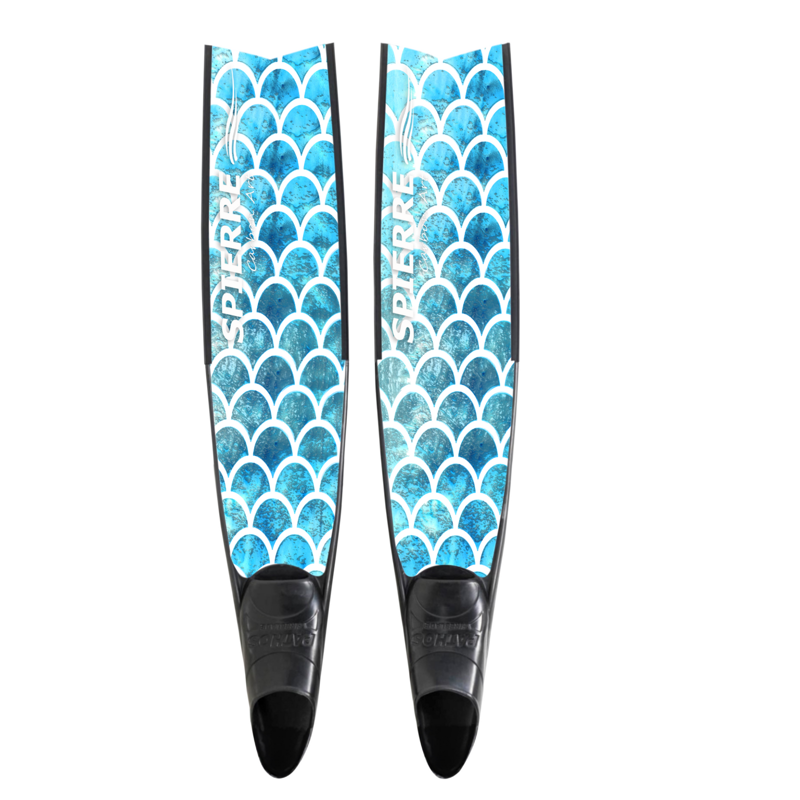 Spierre Blue Scale Design Carbon Art Freediving Best Carbon Fiber Fin Blades