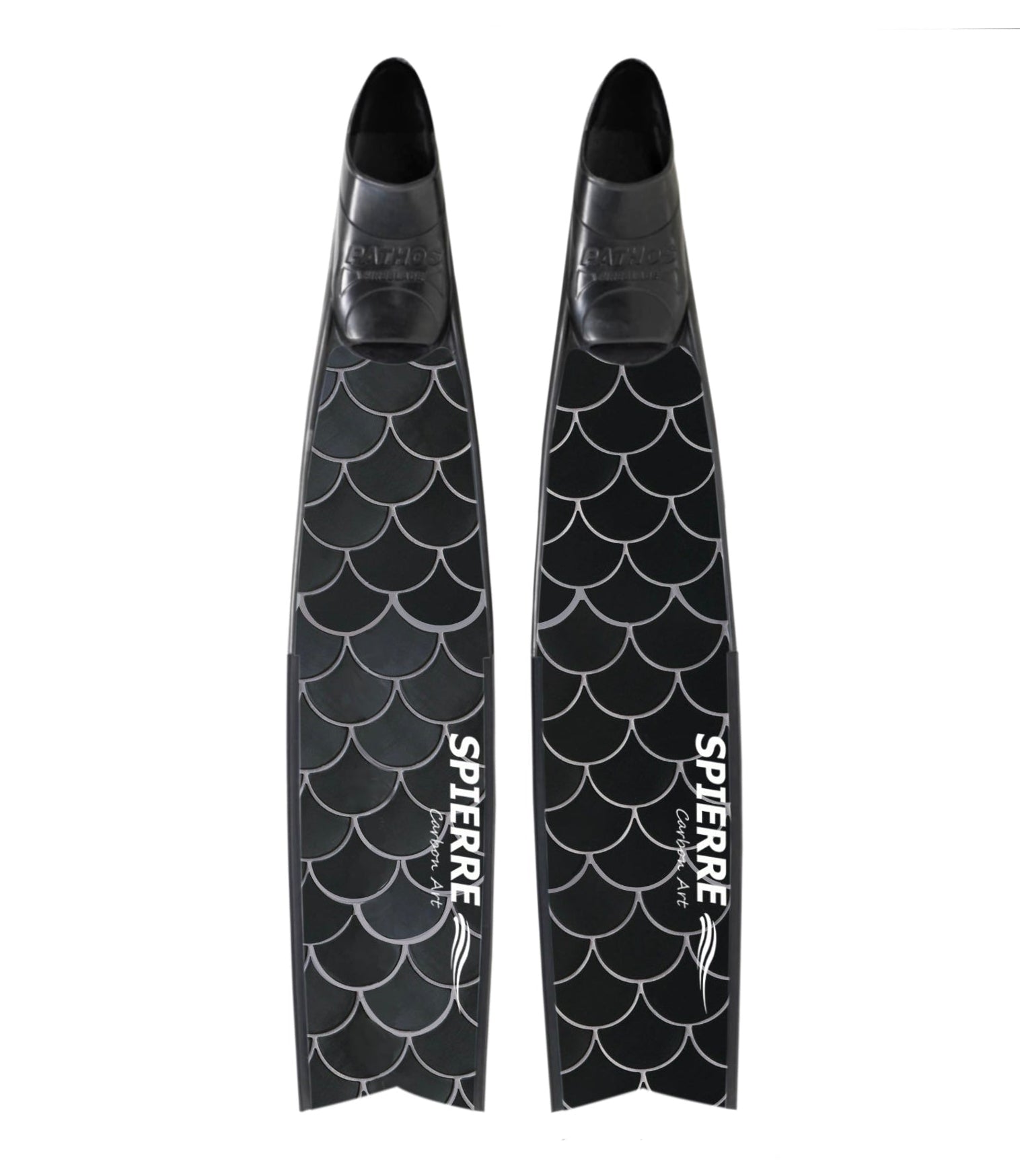 Spierre Fins Black Scale 2.0 Design Carbon Freediving Fin Blades compatible with Pathos Leaderfins Mares X Wing C4 400 foot pockets