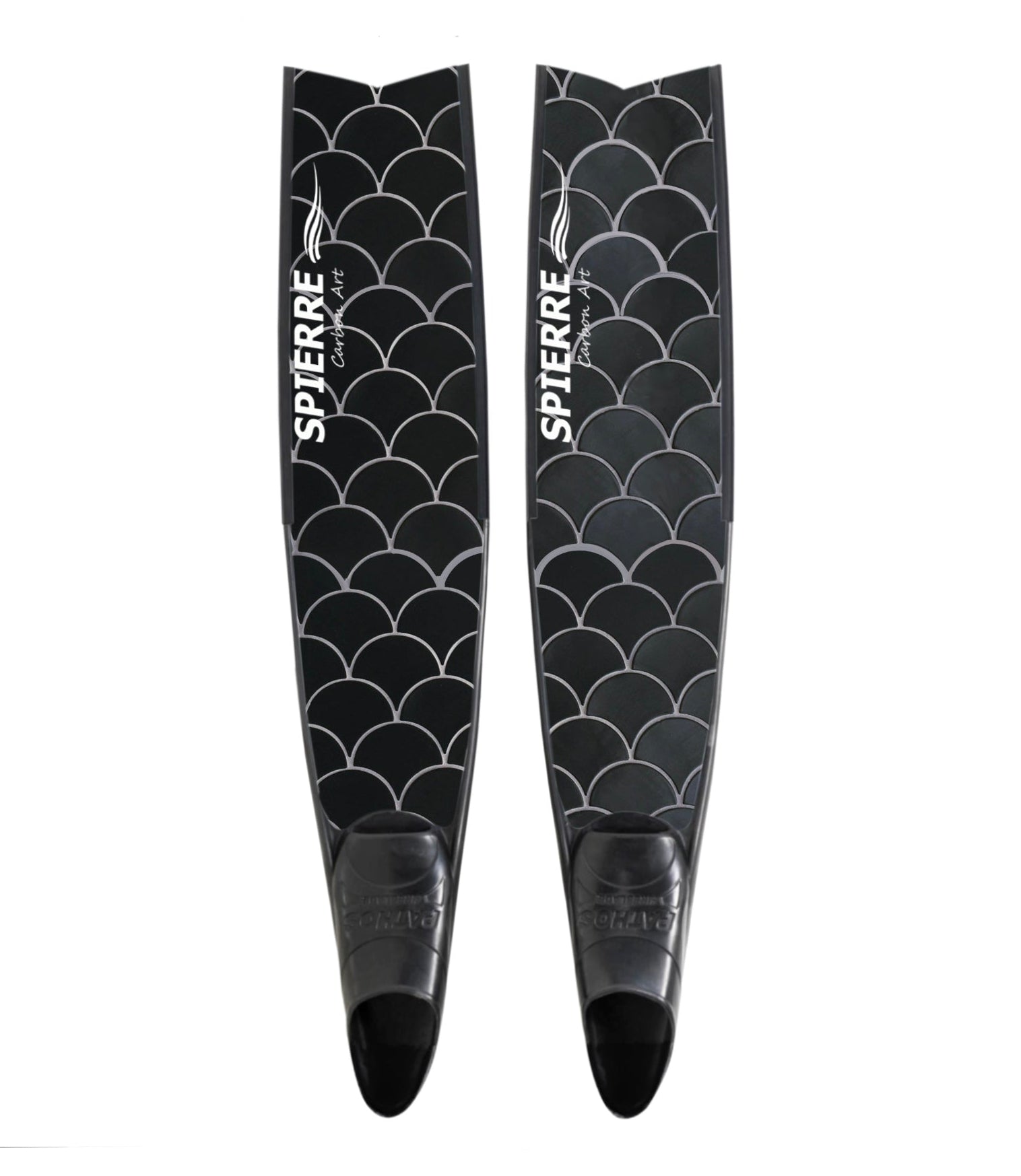 Spierre Fins Black Scale 2.0 Design Carbon Freediving Fin Blades compatible with Pathos Leaderfins Mares X Wing C4 400 foot pockets