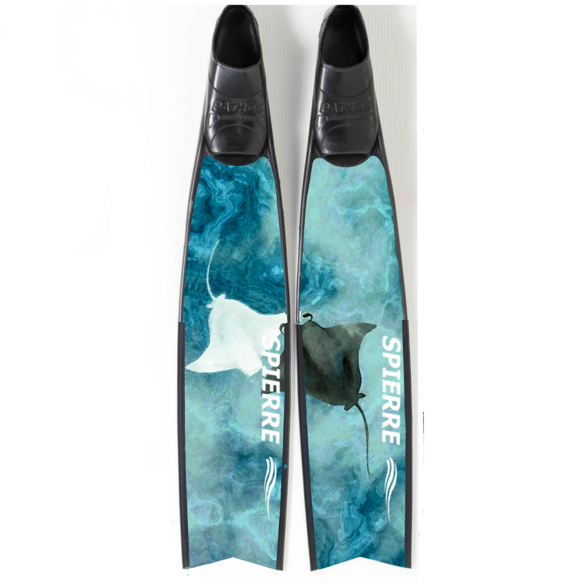 Spierre Fins Manta Duo Design Carbon Freediving Fin Blades compatible with Pathos Leaderfins Mares X Wing C4 400 foot pockets