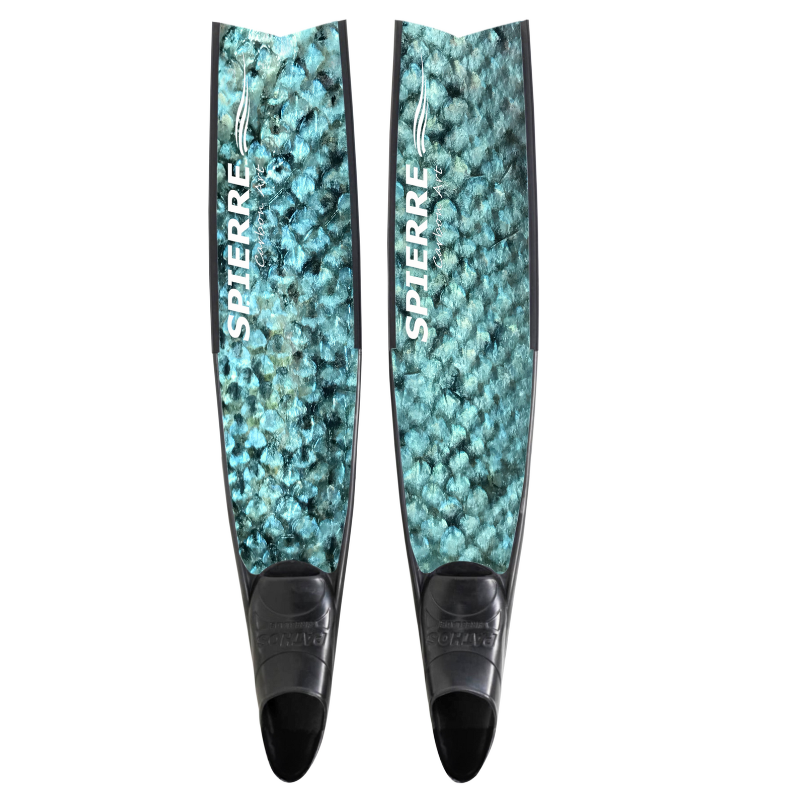 Spierre Apnea Range Carbon Art Fin Blades in Fish Scale Design (set/pair)