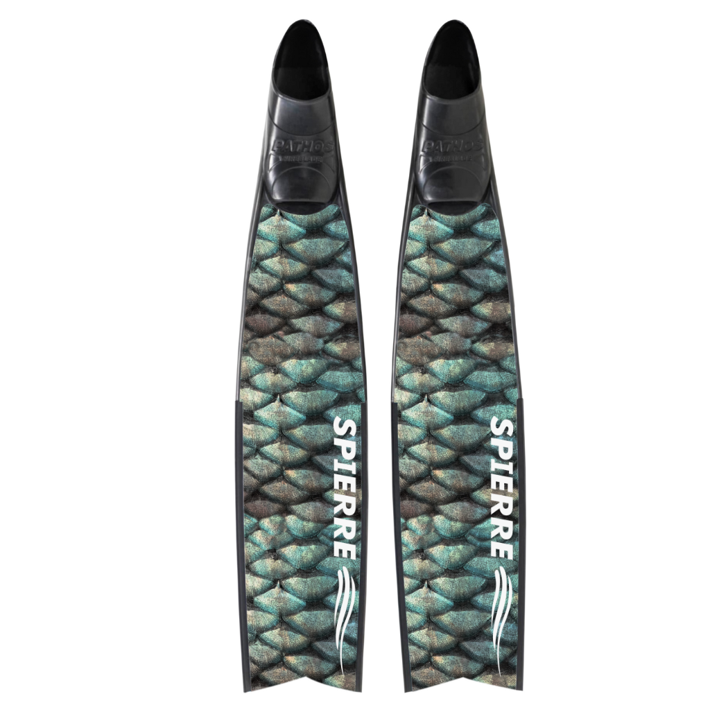Spierre Fins Ocean Scale Design Carbon Freediving Fin Blades compatible with Pathos Leaderfins Mares X Wing C4 400 foot pockets