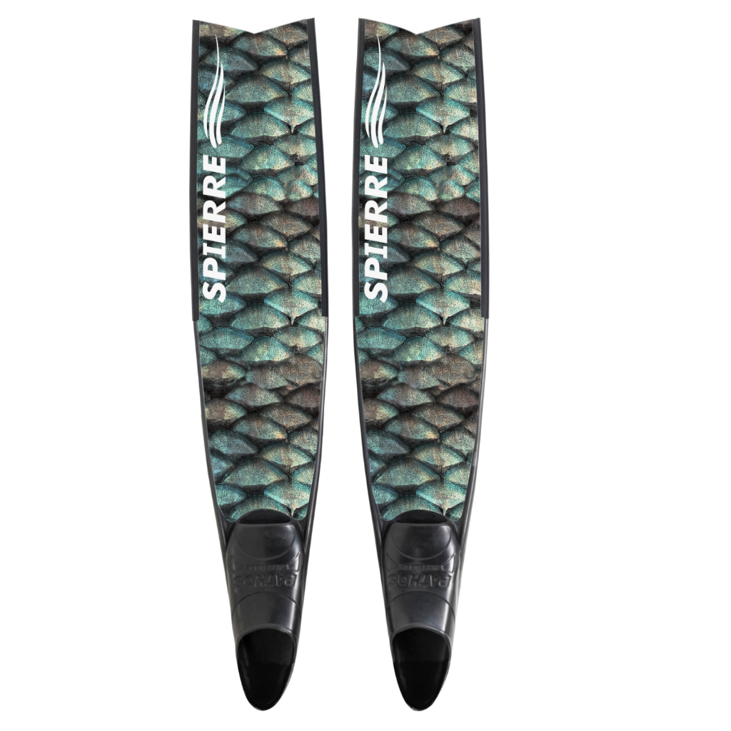 Spierre Fins Ocean Scale Design Carbon Freediving Fin Blades compatible with Pathos Leaderfins Mares X Wing C4 400 foot pockets