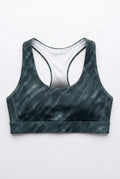Flat lay of Spierre Tiger Shark design Lycra Crop Top on a white background
