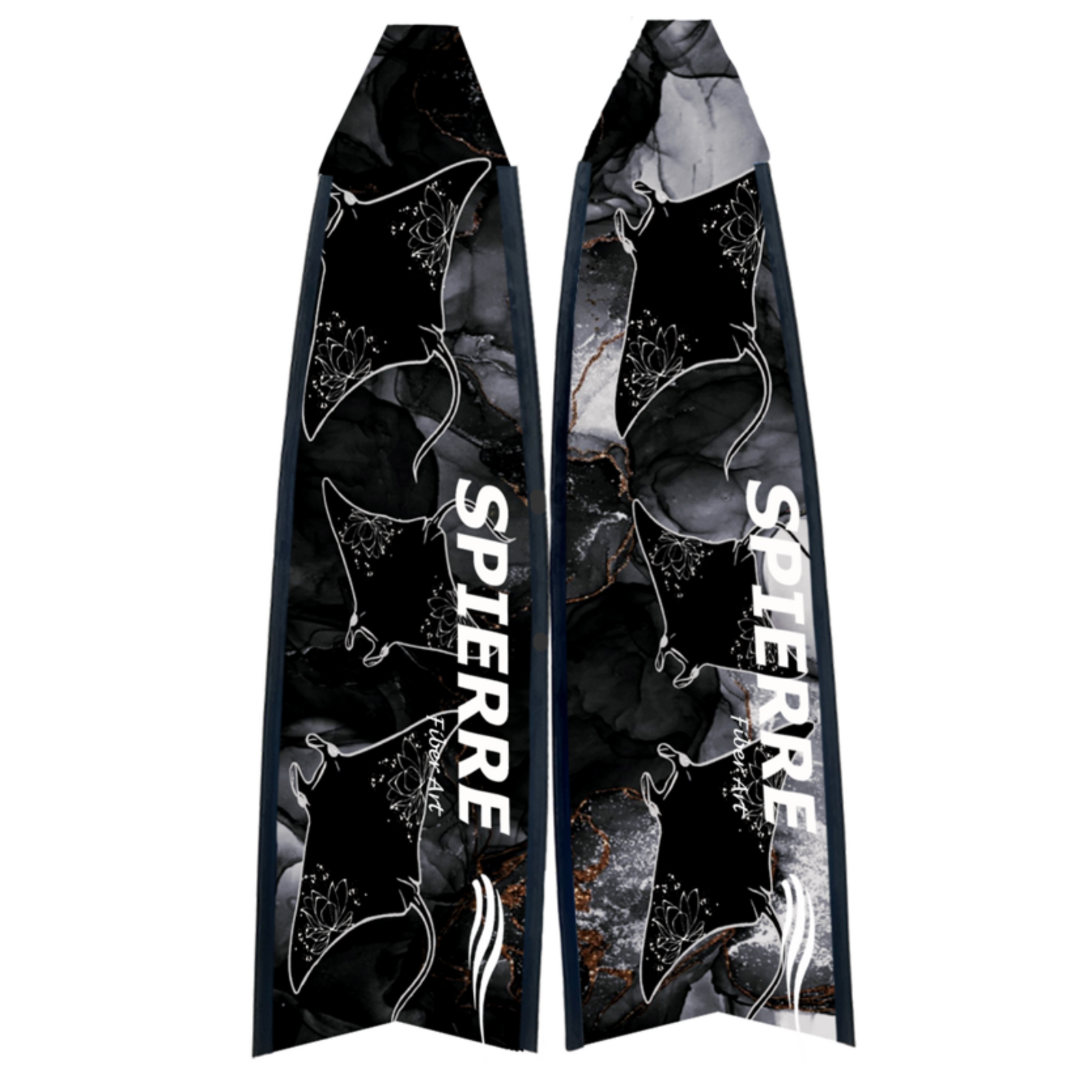 Fiber Art Dark Manta Fin Blades - Apnea Range (Set/Pair)