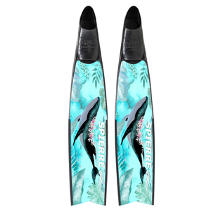 Carbon Art Whale Song Design Fin Blades - Soft Stiffness Apnea Range (Set/Pair) - In Stock Ready to Ship
