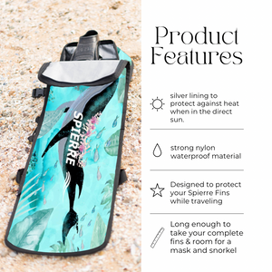 Spierre Padded Travel Fin Bag (Shorter Length) - Whale Song Design