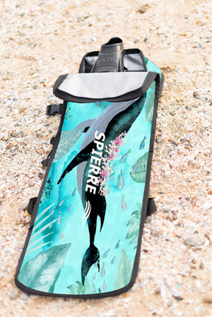 Spierre Padded Travel Fin Bag (Shorter Length) - Whale Song Design