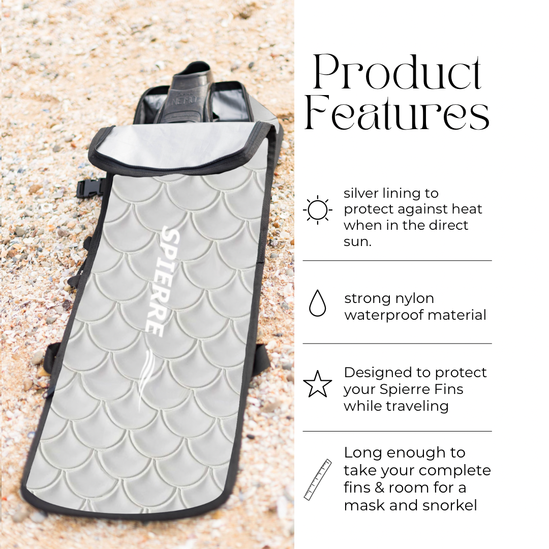 Spierre Padded Travel Fin Bag (Shorter Length) - Platinum Scale Design