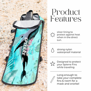 Spierre Padded Travel Fin Bag - Whale Song Design
