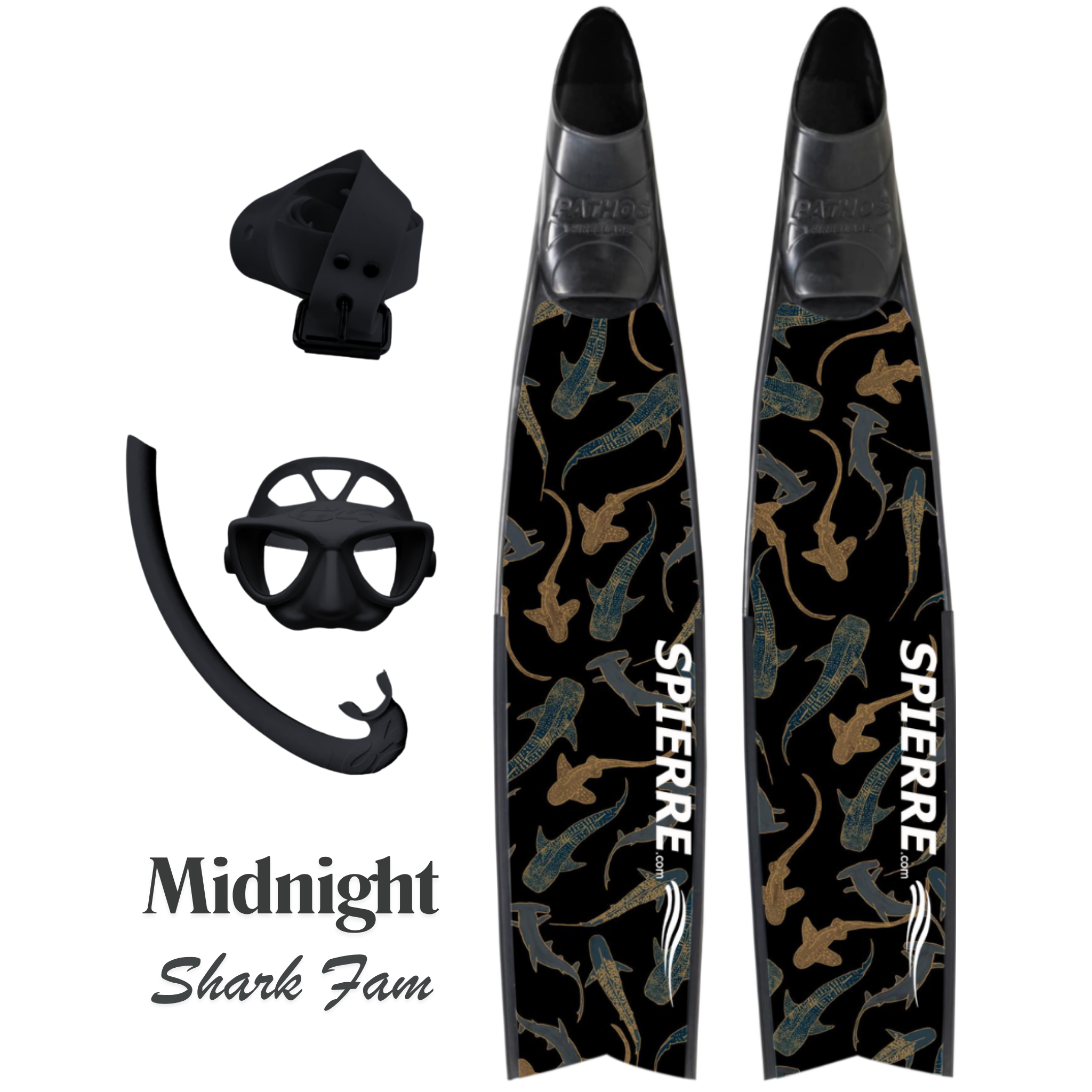 Carbon Art Midnight Shark Fam Design Complete Fins - Power Range (Set/Pair)