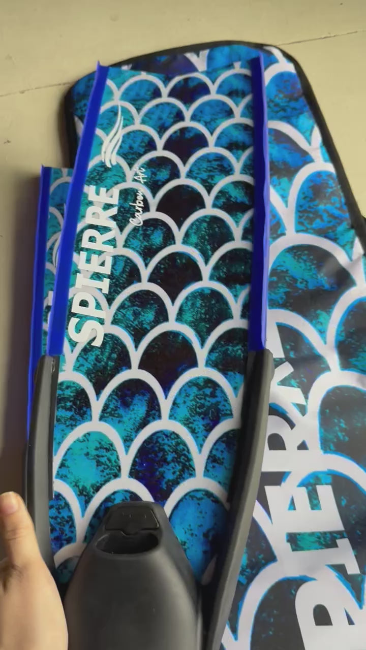 Carbon Art Mermaid Blue Fin Blades  - Apnea Range (Set/Pair)