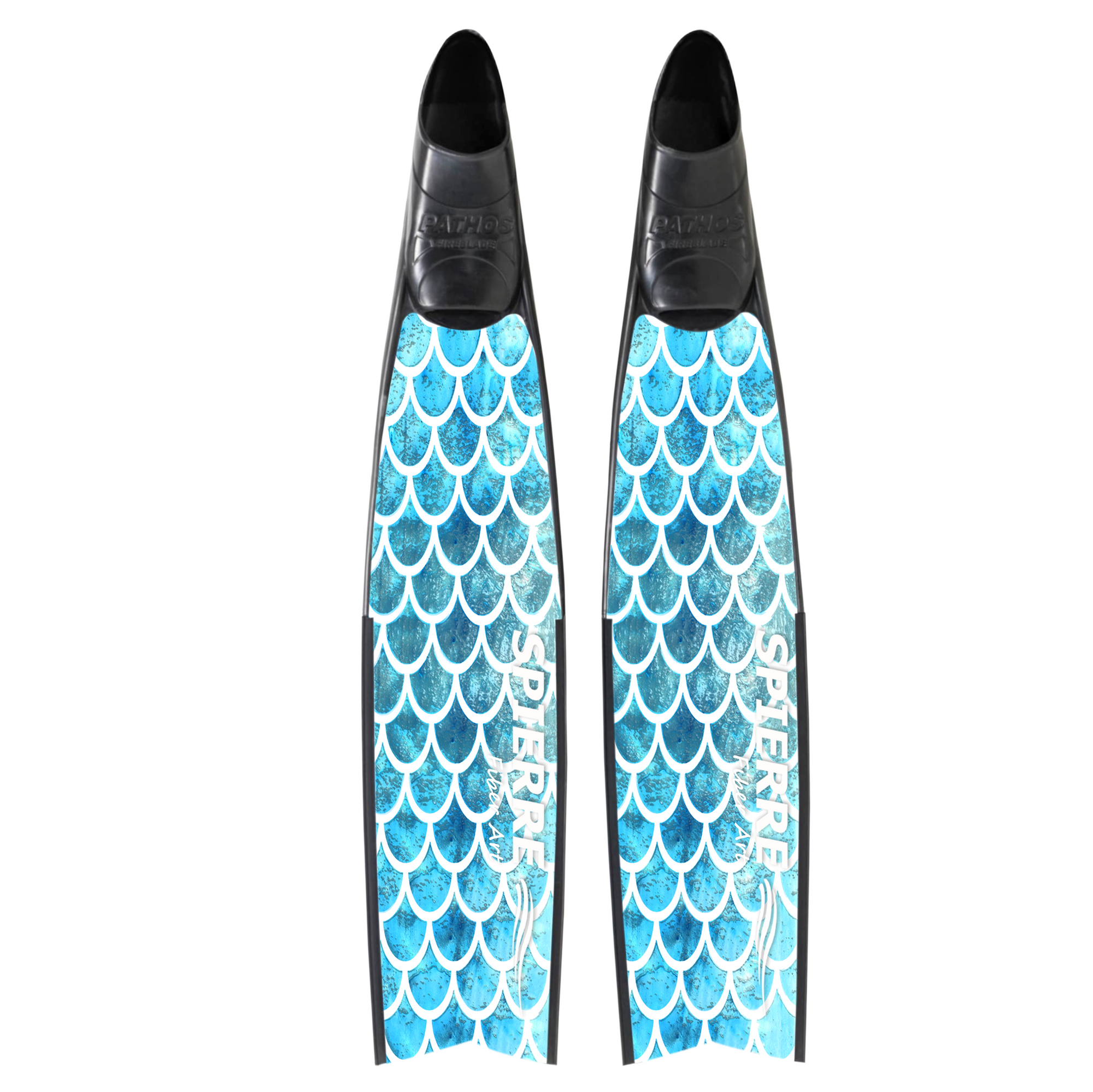 Fiber Art Blue Scale Fin Blades (Apnea Range)