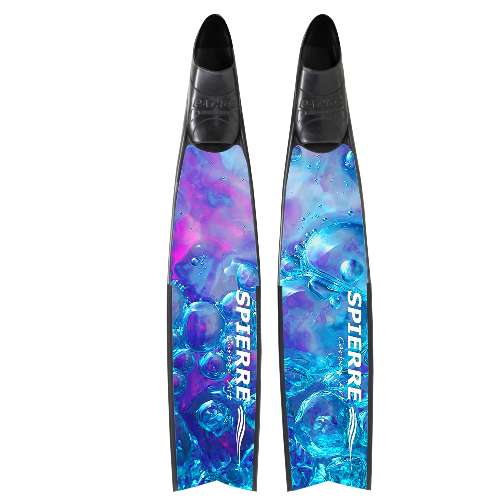 Spierre Fins Fluid Aqua Design Carbon Freediving Fin Blades compatible with Pathos Leaderfins Mares X Wing C4 400 foot pockets