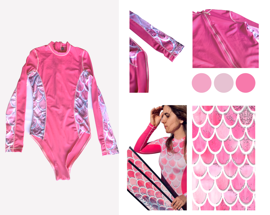 Spierre Pink Scale Design Ocean Suit 