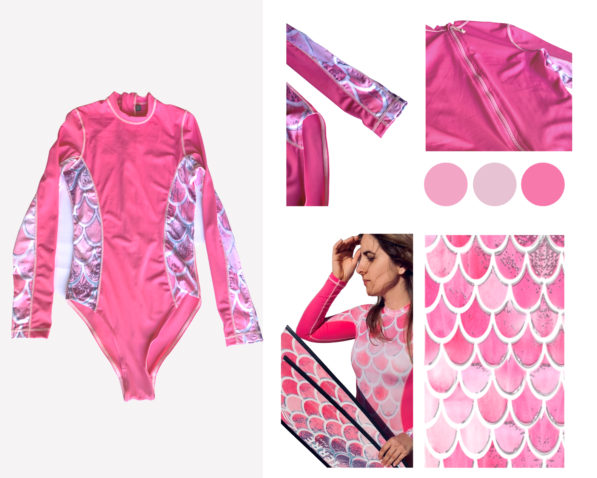 Spierre Pink Scale Design Ocean Suit 