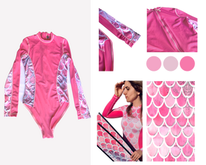 Spierre Pink Scale Design Ocean Suit 