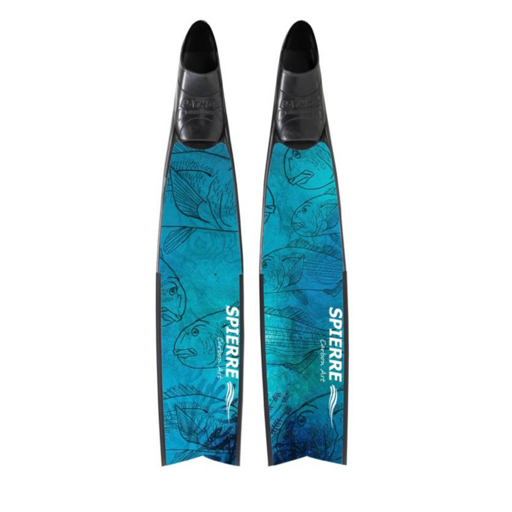Spierre Fins Cracker Design Carbon Freediving Fin Blades compatible with Pathos Leaderfins Mares X Wing C4 400 foot pockets
