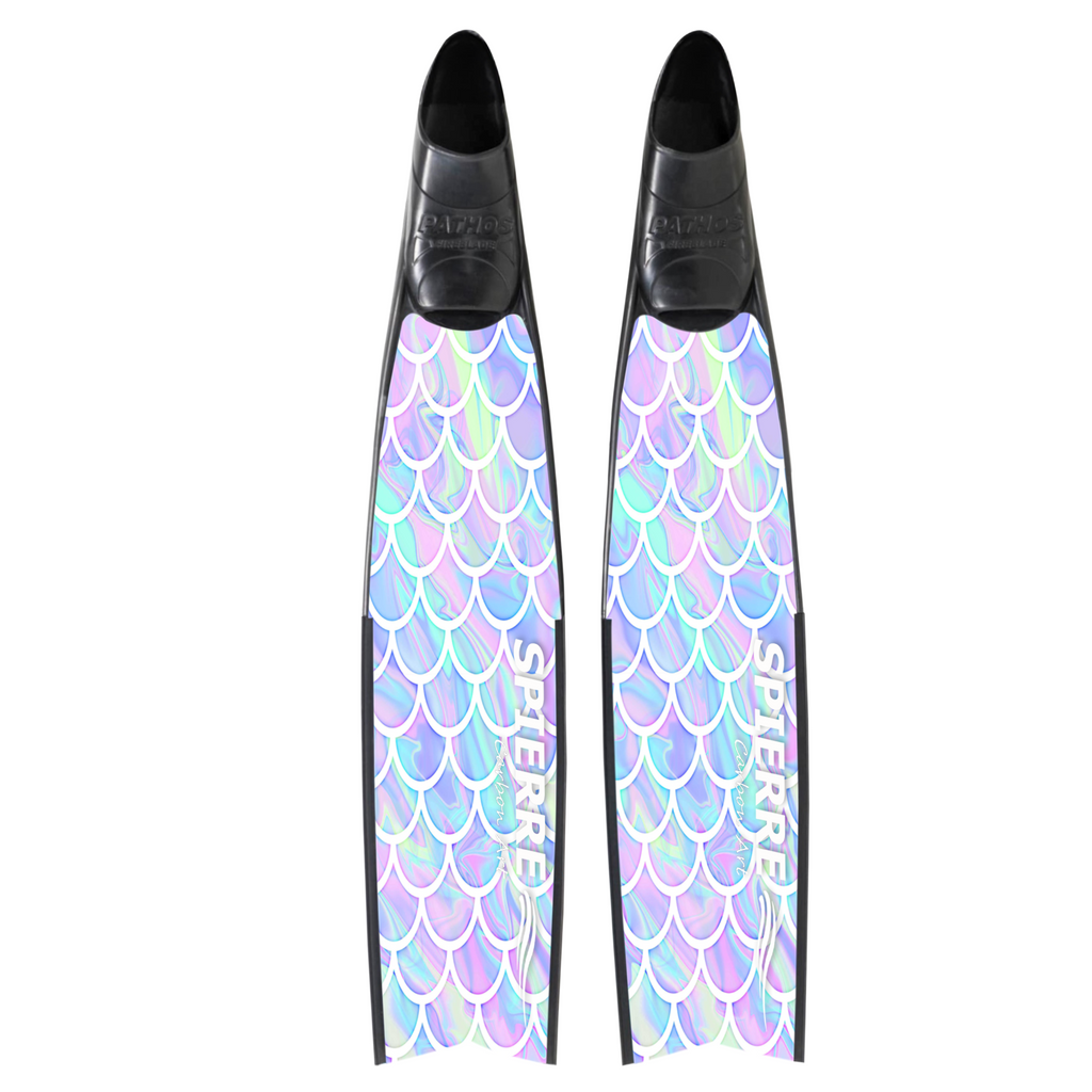 Spierre Iridescent Scale Design Carbon Art Freediving Best Carbon Fiber Fin Blades