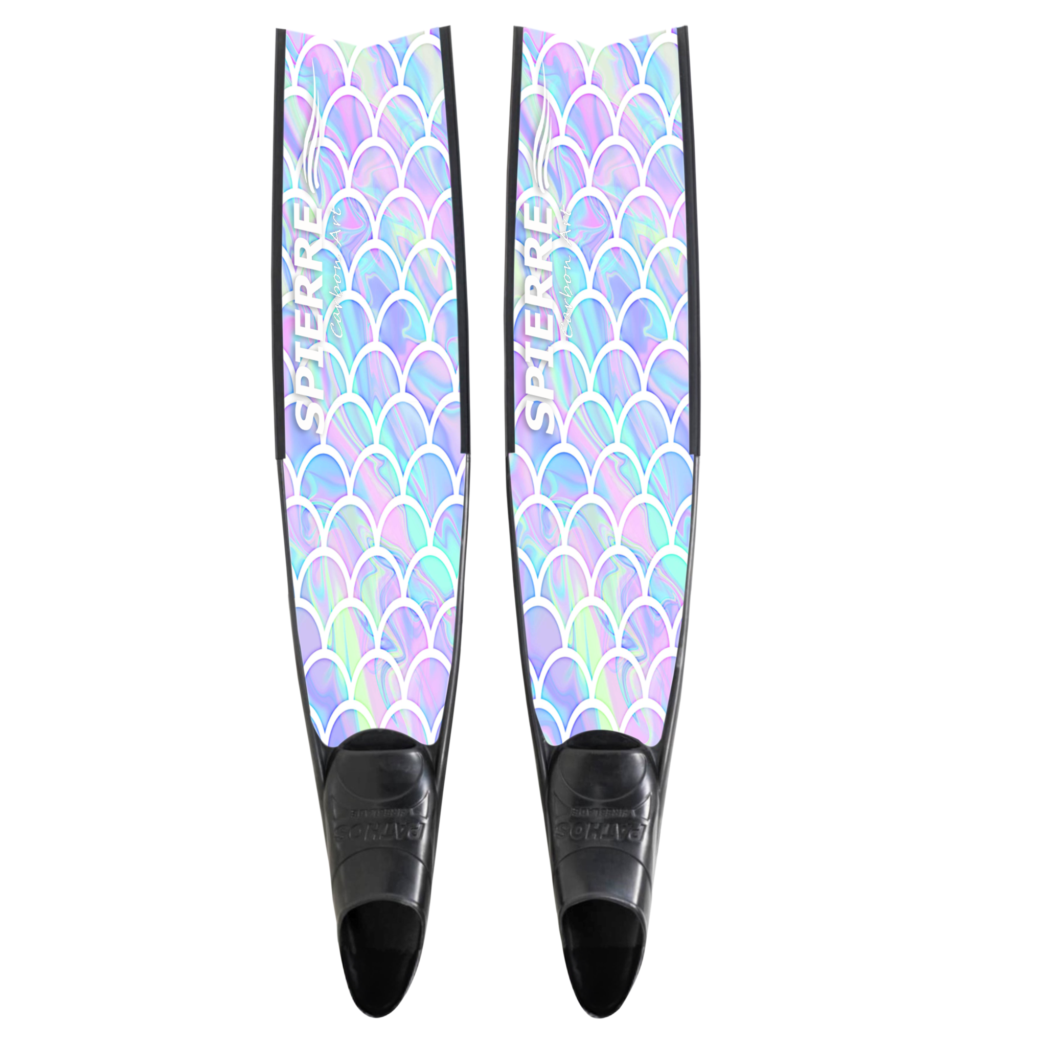 Spierre Iridescent Scale Design Carbon Art Freediving Best Carbon Fiber Fin Blades