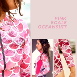 Spierre Pink Scale Design Ocean Suit Closeups