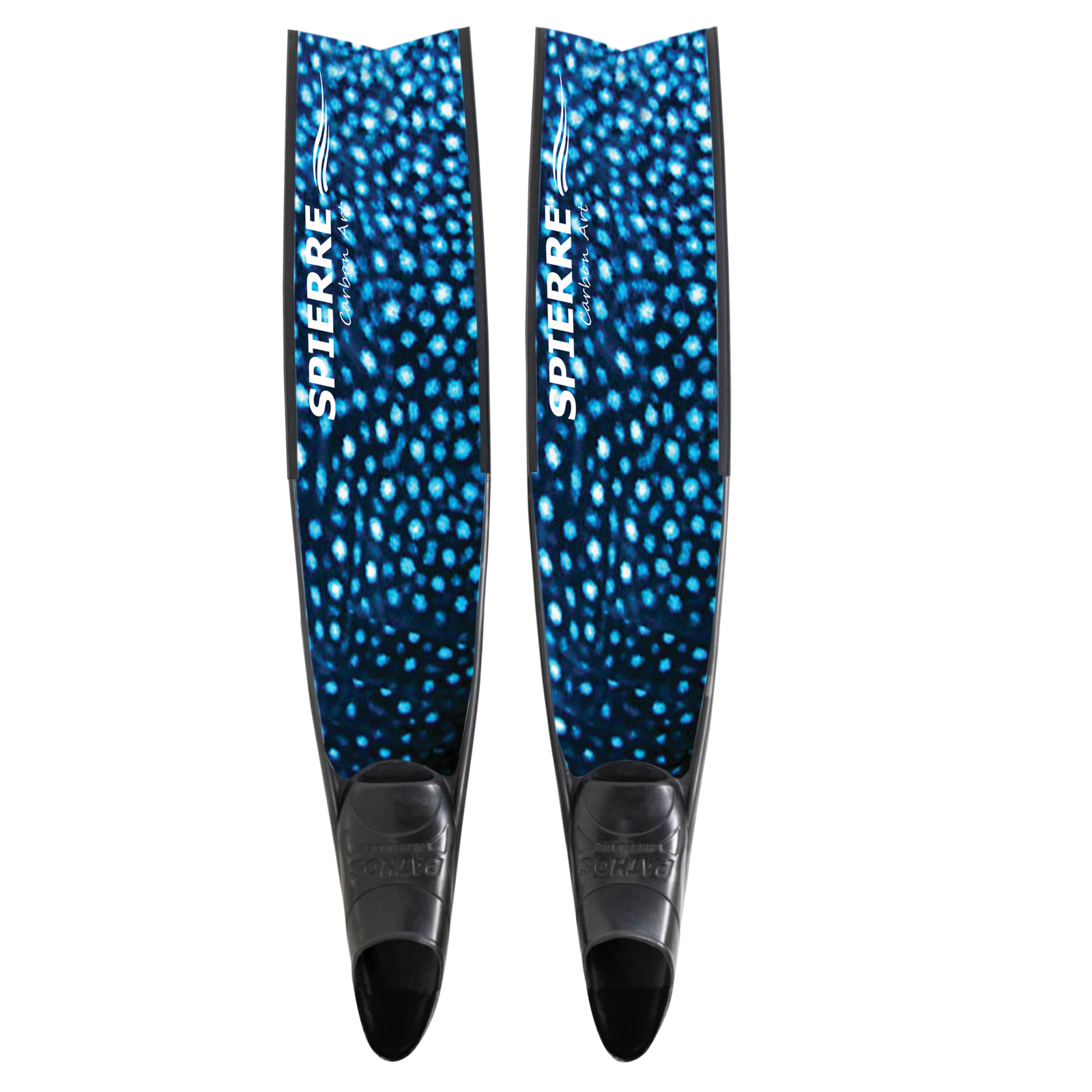 Spierre Fins Whale Shark Design Carbon Freediving Fin Blades compatible with Pathos Leaderfins Mares X Wing C4 400 foot pockets